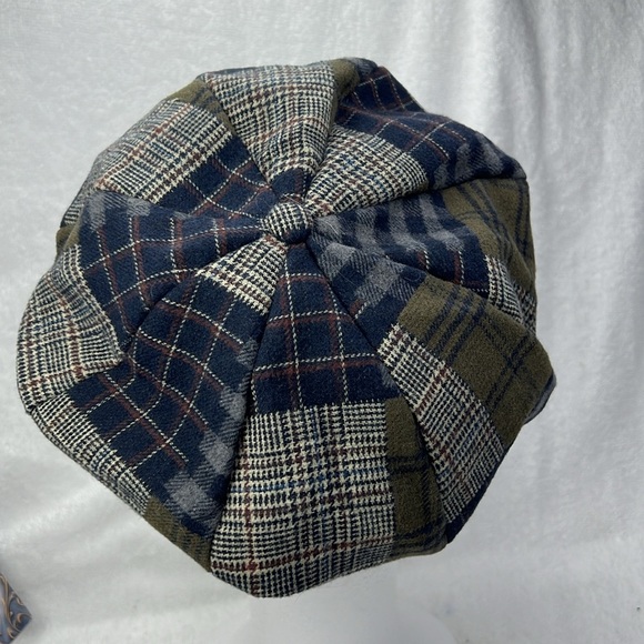 Hat, patchwork blues and greens - Picture 3 of 3